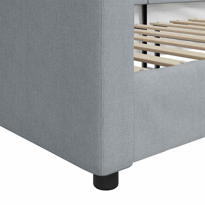 Day Bed without Mattress Light Grey 90x190 cm Single Fabric