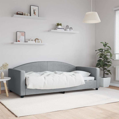 Day Bed without Mattress Light Grey 90x190 cm Single Fabric
