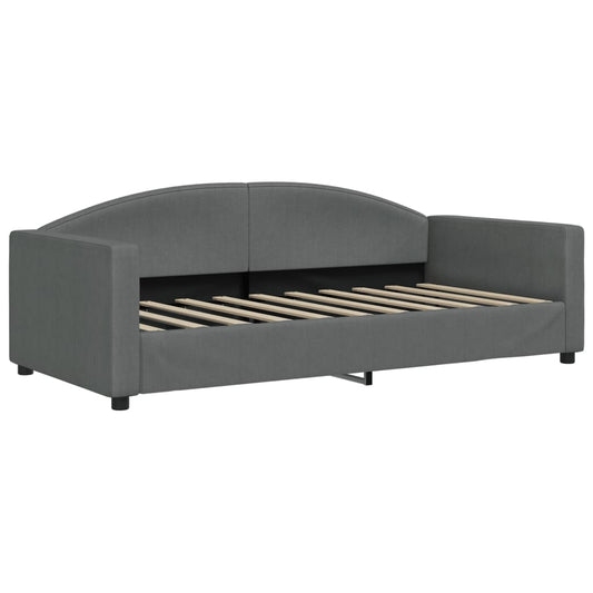 Day Bed without Mattress Dark Grey 90x190 cm Single Fabric