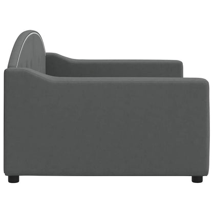 Day Bed without Mattress Dark Grey 90x190 cm Single Fabric