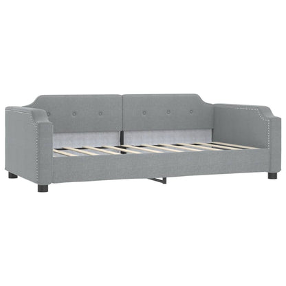 Day Bed without Mattress Light Grey 90x190 cm Single Fabric