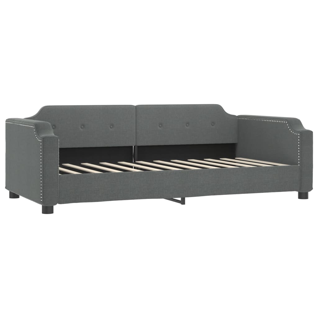 Day Bed without Mattress Dark Grey 90x190 cm Single Fabric