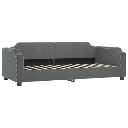 Day Bed without Mattress Dark Grey 90x190 cm Single Fabric
