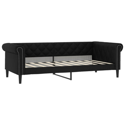 Day Bed without Mattress Black 90x190 cm Single Faux Leather
