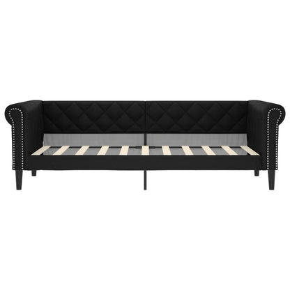 Day Bed without Mattress Black 90x190 cm Single Faux Leather
