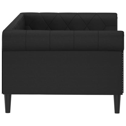 Day Bed without Mattress Black 90x190 cm Single Faux Leather