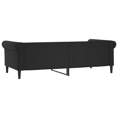 Day Bed without Mattress Black 90x190 cm Single Faux Leather