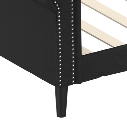 Day Bed without Mattress Black 90x190 cm Single Faux Leather