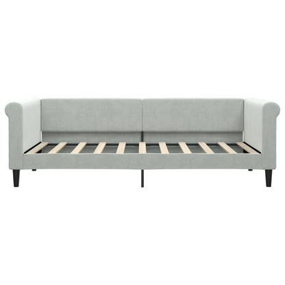 Day Bed without Mattress Light Grey 90x190 cm Single Velvet