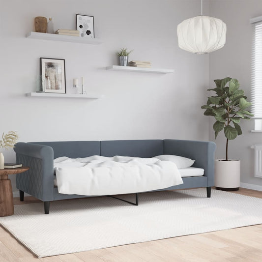 Day Bed without Mattress Dark Grey 90x190 cm Single Velvet