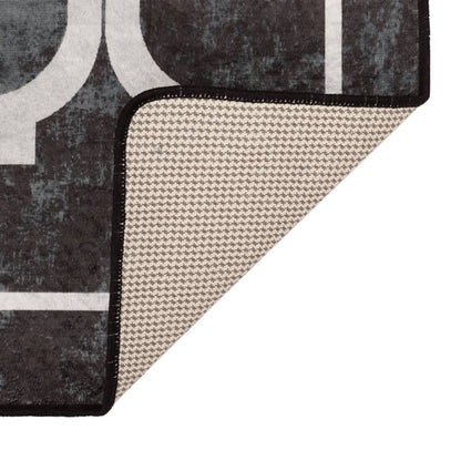 Rug Washable Black and White 80x150 cm