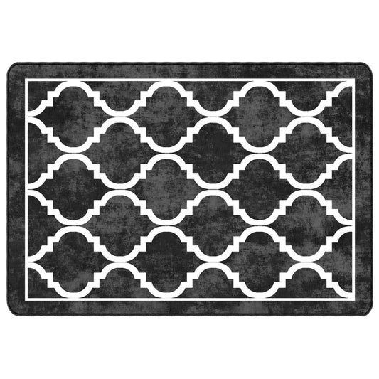 Rug Washable Black and White 120x180 cm