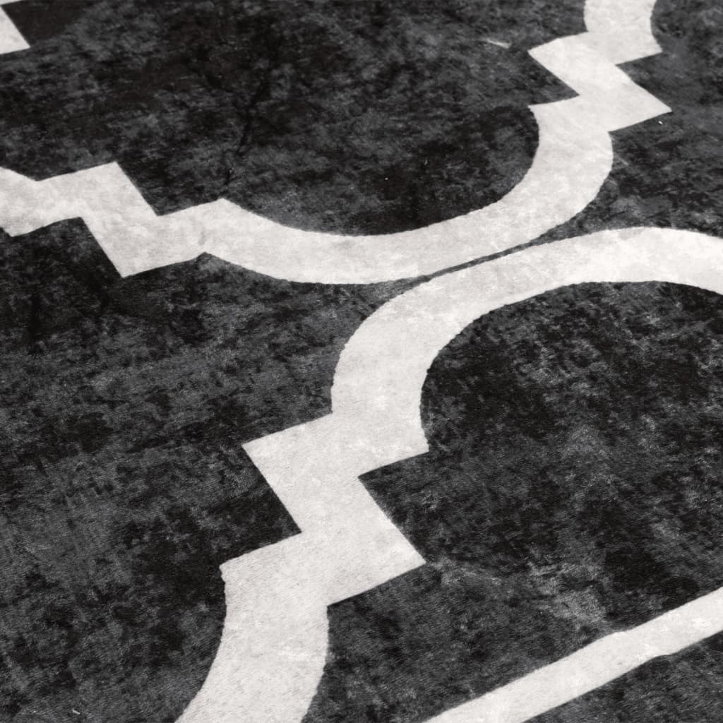 Rug Washable Black and White 120x180 cm