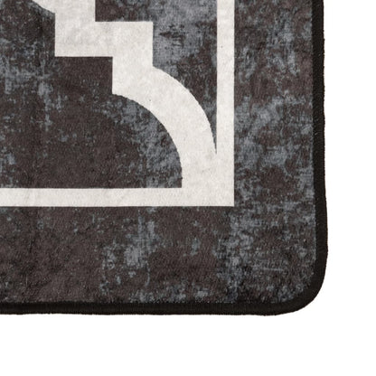 Rug Washable Black and White 190x300 cm
