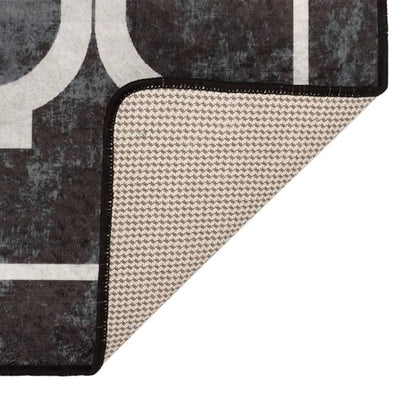 Rug Washable Black and White 190x300 cm