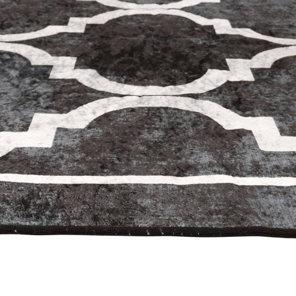 Rug Washable Black and White 190x300 cm