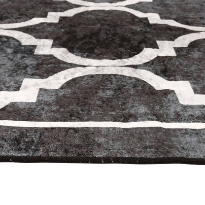 Rug Washable Black and White 190x300 cm