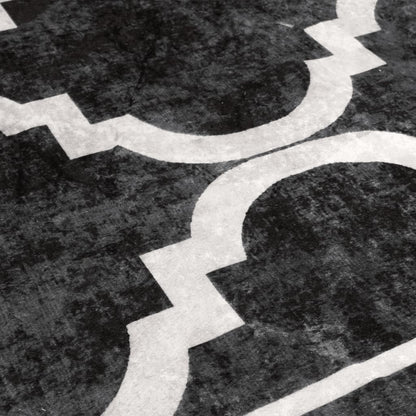 Rug Washable Black and White 190x300 cm
