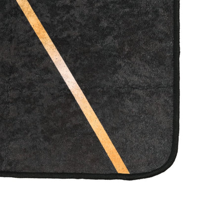 Rug Washable Black and Gold 80x300 cm