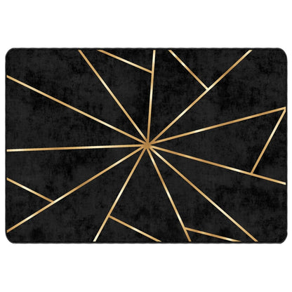 Rug Washable Black and Gold 120x180 cm