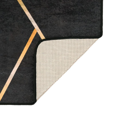 Rug Washable Black and Gold 120x180 cm