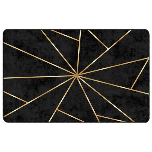 Rug Washable Black and Gold 190x300 cm