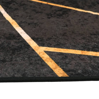 Rug Washable Black and Gold 190x300 cm