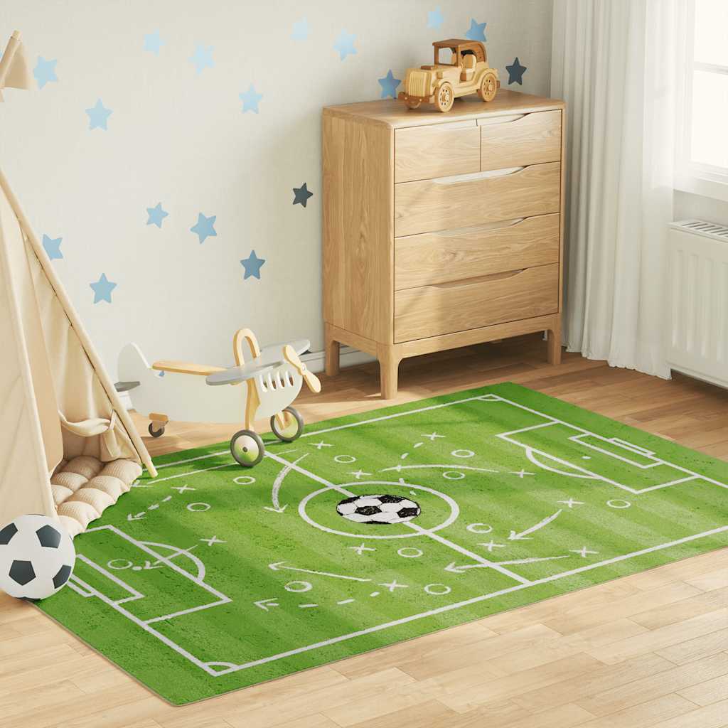 Kids' Rug Green 160x230 cm Football Field Washable