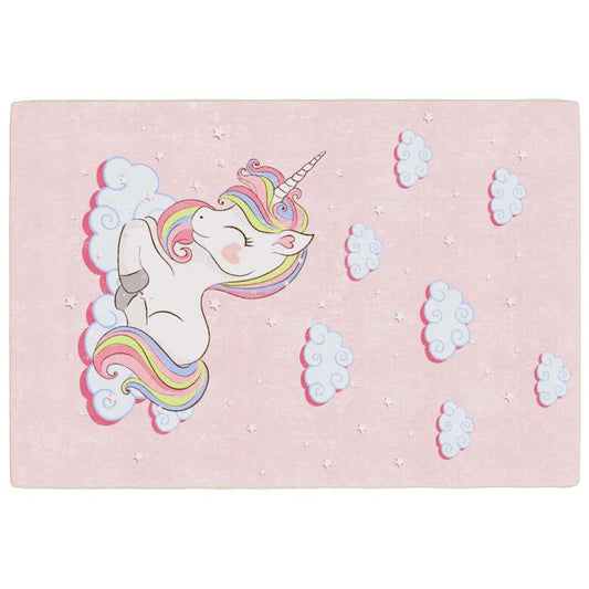 Kids' Rug Pink 160x230 cm Unicorn Washable