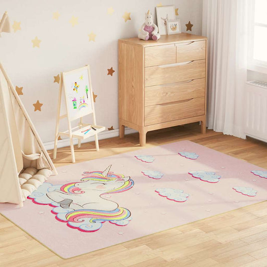 Kids' Rug Pink 160x230 cm Unicorn Washable