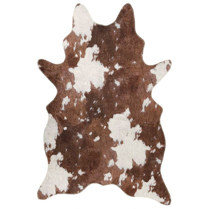 Rug Brown and White 120x170 cm Cow Pattern Washable