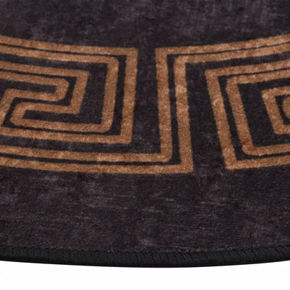 Rug Washable Black and Gold Ø 200 cm