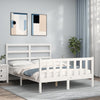 Bed Frame without Mattress White 140x200 cm Solid Wood Pine