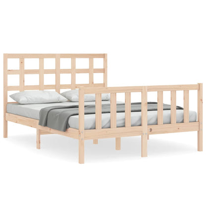 Bed Frame without Mattress Double Solid Wood Pine