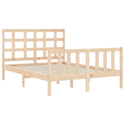 Bed Frame without Mattress Double Solid Wood Pine