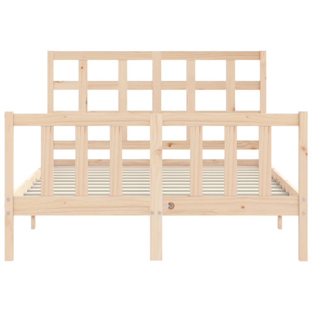 Bed Frame without Mattress Double Solid Wood Pine