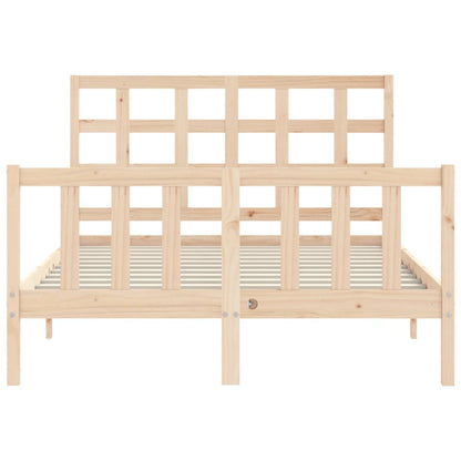 Bed Frame without Mattress Double Solid Wood Pine