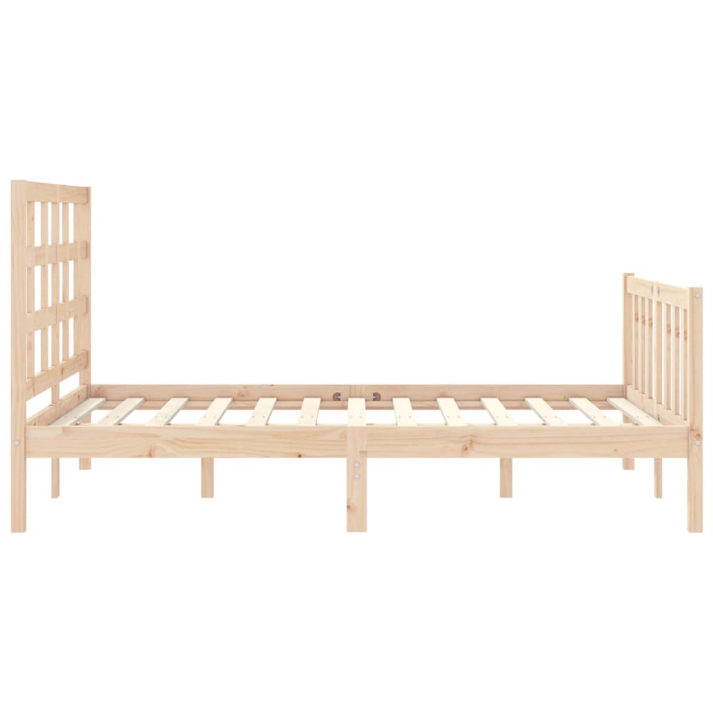 Bed Frame without Mattress Double Solid Wood Pine