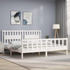 Bed Frame without Mattress White 200x200 cm Solid Wood Pine