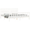 Bed Frame without Mattress White 200x200 cm Solid Wood Pine