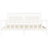 Bed Frame without Mattress White 200x200 cm Solid Wood Pine