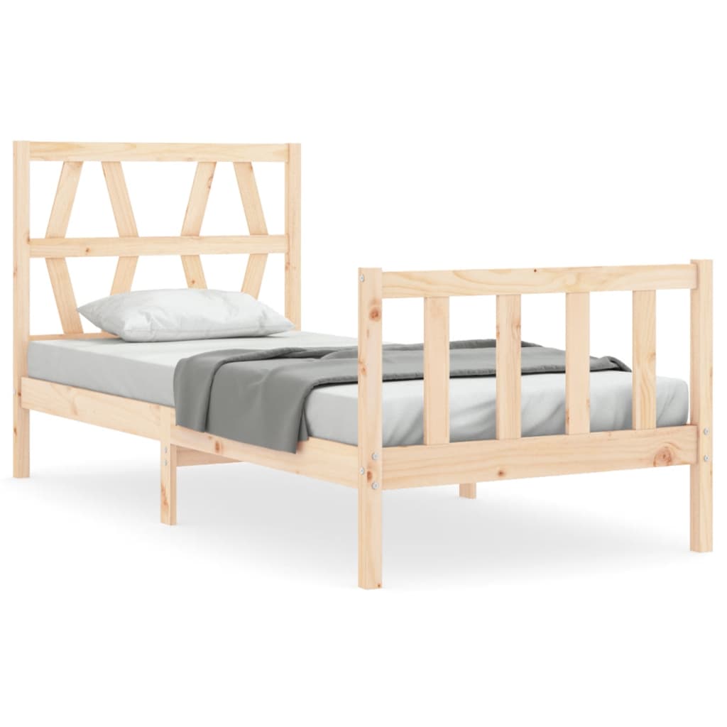 Bed Frame without Mattress 100x200 cm Solid Wood Pine