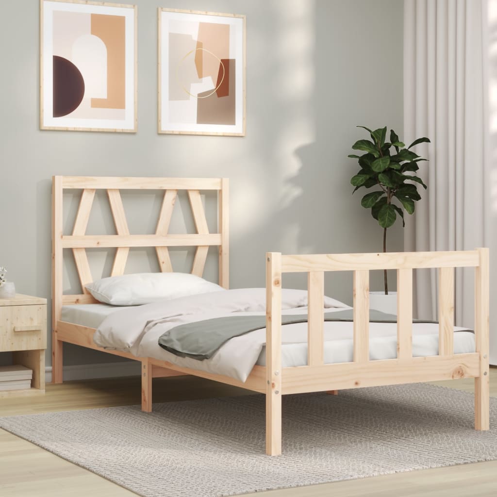 Bed Frame without Mattress 100x200 cm Solid Wood Pine