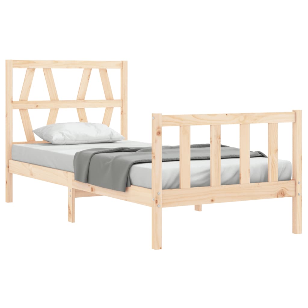 Bed Frame without Mattress 100x200 cm Solid Wood Pine