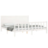 Bed Frame without Mattress White 200x200 cm Solid Wood Pine