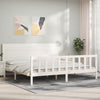 Bed Frame without Mattress White 200x200 cm Solid Wood Pine