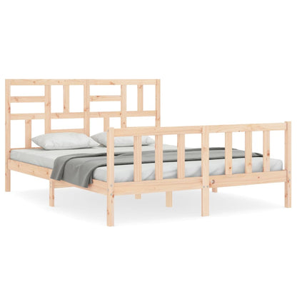 Bed Frame | Natural Pine | Solid Pine Wood, Plywood | Double Size