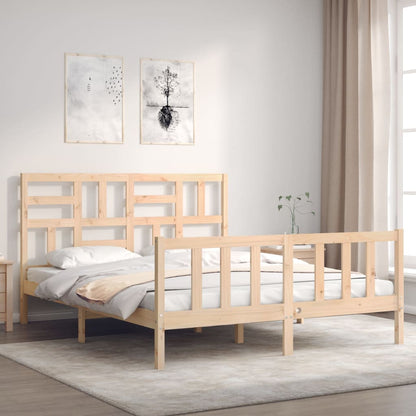 Bed Frame | Natural Pine | Solid Pine Wood, Plywood | Double Size