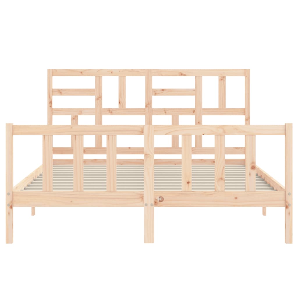 Bed Frame | Natural Pine | Solid Pine Wood, Plywood | Double Size