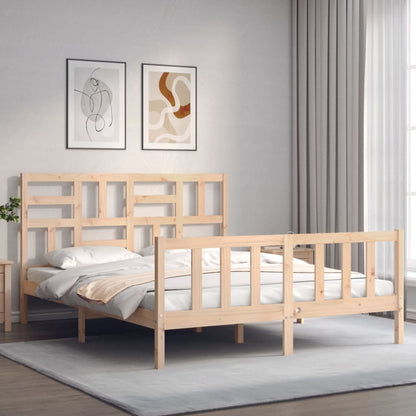 Bed Frame | Natural Pine | Solid Pine Wood, Plywood | Double Size
